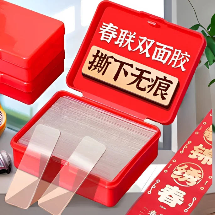 点砚2024透明贴对联春联贴易撕免钉贴春联器春联双面胶