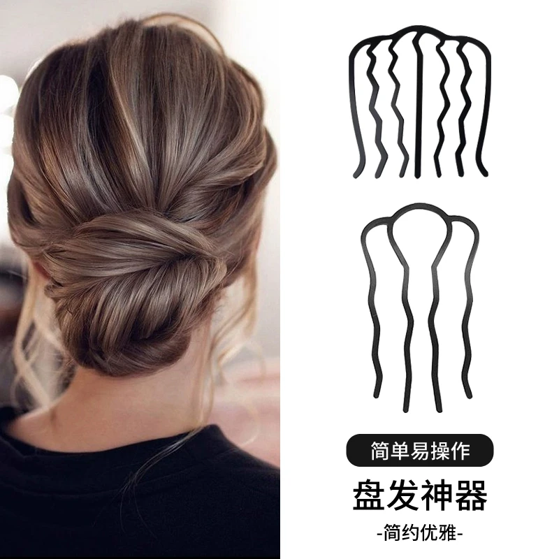 点砚盘发时尚七齿扎头盘发器发簪丸子头插梳发梳发夹发卡女头饰夏
