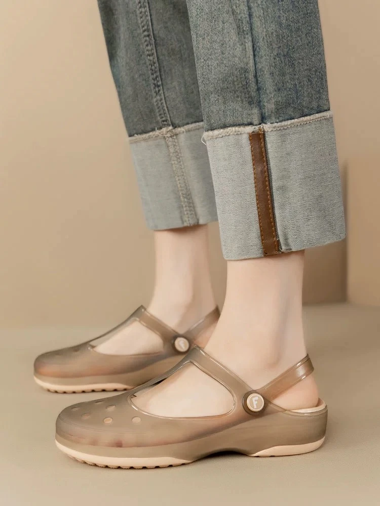 软底女2024夏季踩屎感新款玛丽珍防滑百搭果冻鞋女夏沙滩软底