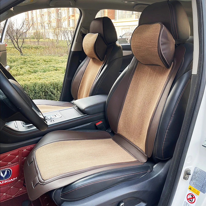 汽车坐垫四季通用空气层亚麻马鞍垫小蛮腰四季通用五座车通用座垫