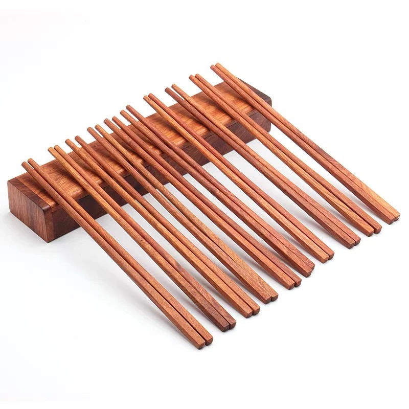 实木筷子无漆无蜡防霉防滑缅甸花梨木10双