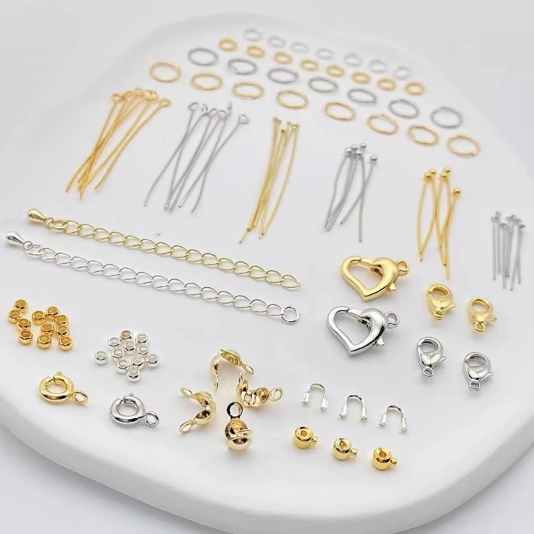 球针九字针T字针开口圈龙虾扣延长链包扣定位珠记忆钢圈U型扣