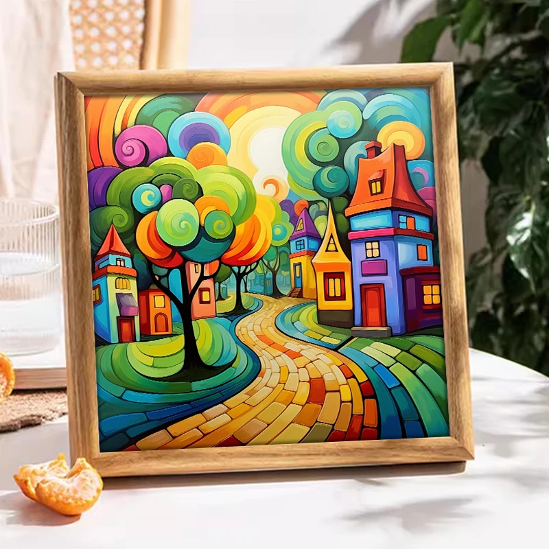 蒂彩DC彩虹之路带框钻石画半钻新款非满钻学生简单手工DIY粘钻画