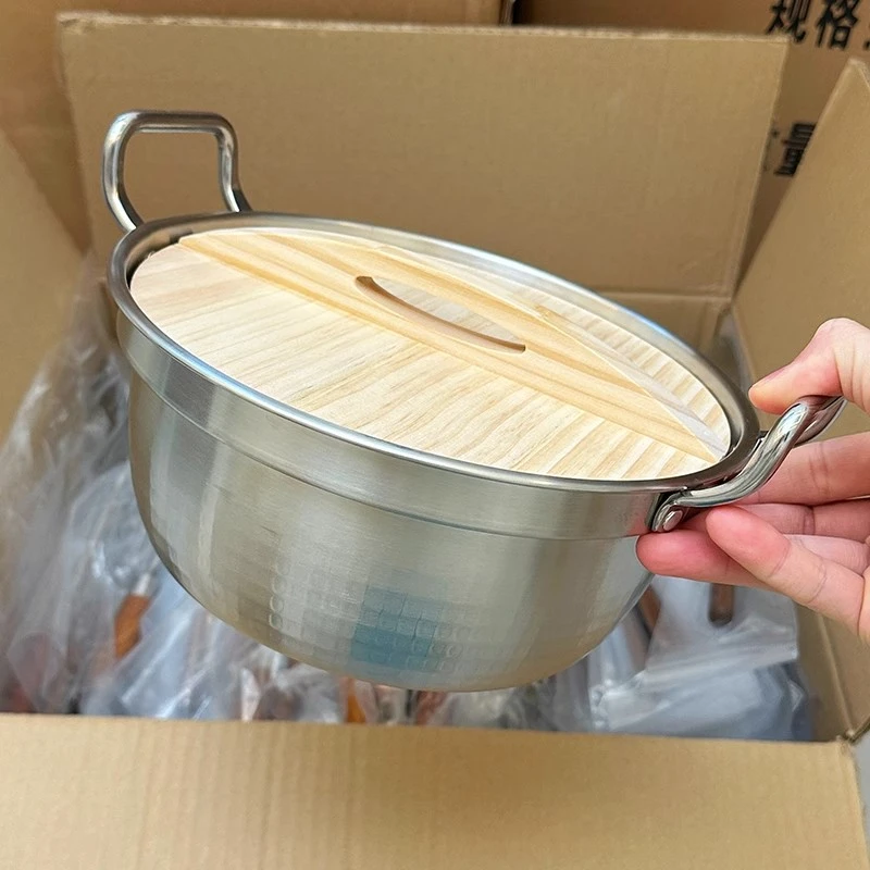 加厚304不锈钢韩式锅汤锅家用煮锅新款电磁炉燃气灶韩式泡面锅