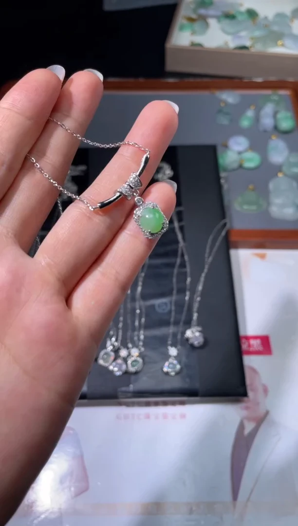 【闪购商品】定制翡翠银S925镶嵌08-20HDJT0057006