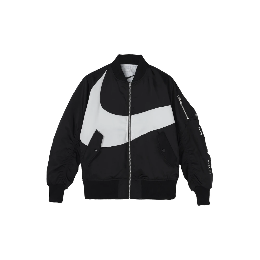 Nike/耐克 黑白两面穿 男子飞行员棉服棒球夹克外套