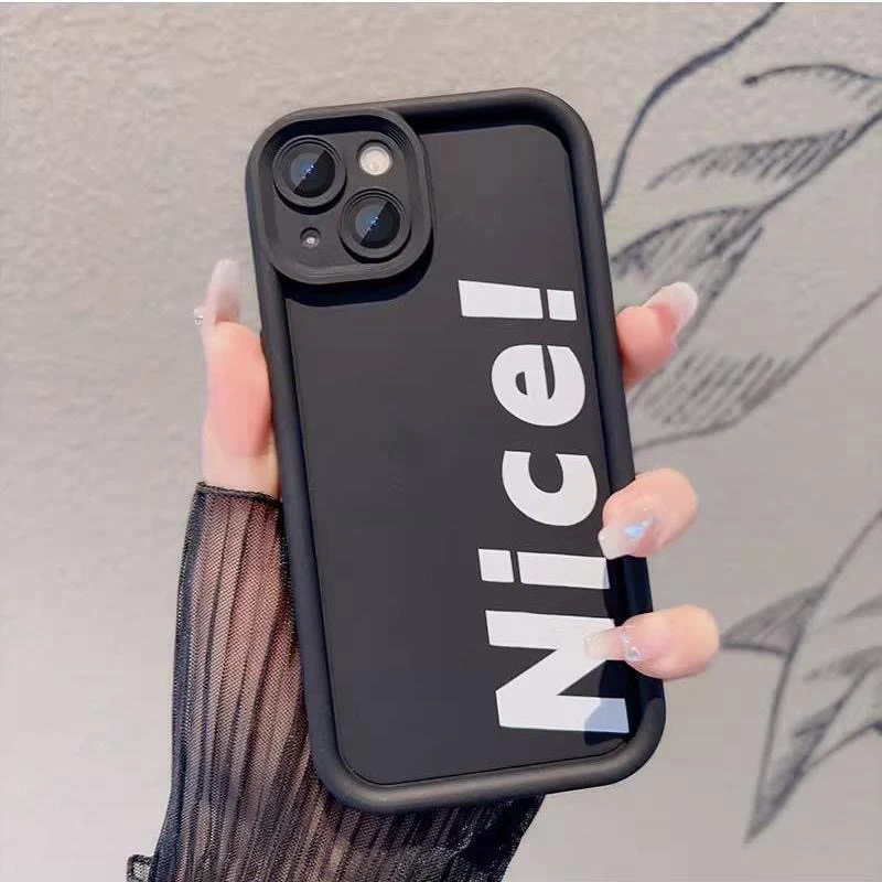 黑底nice适用iPhone15promax/14手机壳13女12华为/vivo/小米/oppo