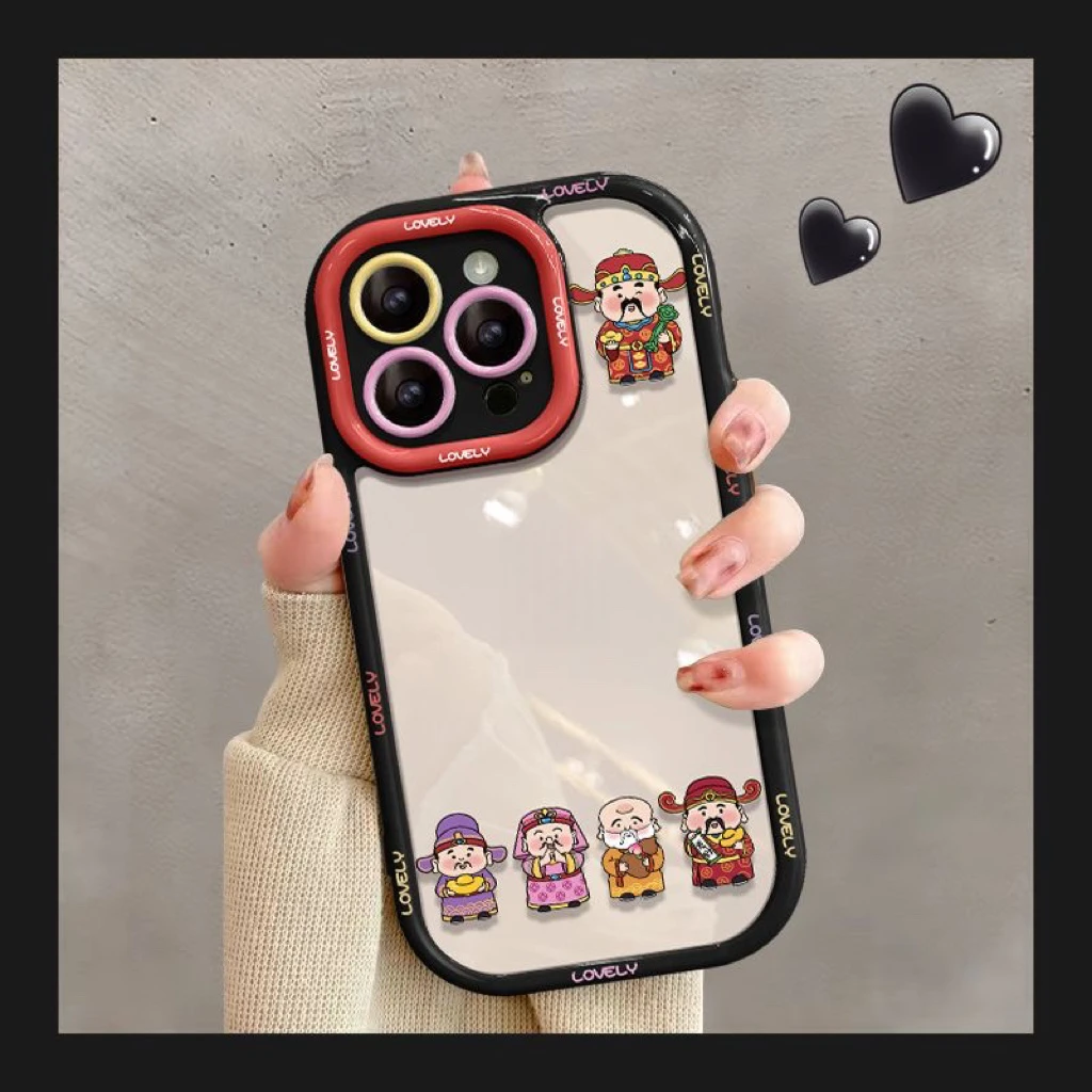 黑框财神适用iPhone15promax/14手机壳13女12华为/vivo/小米/oppo