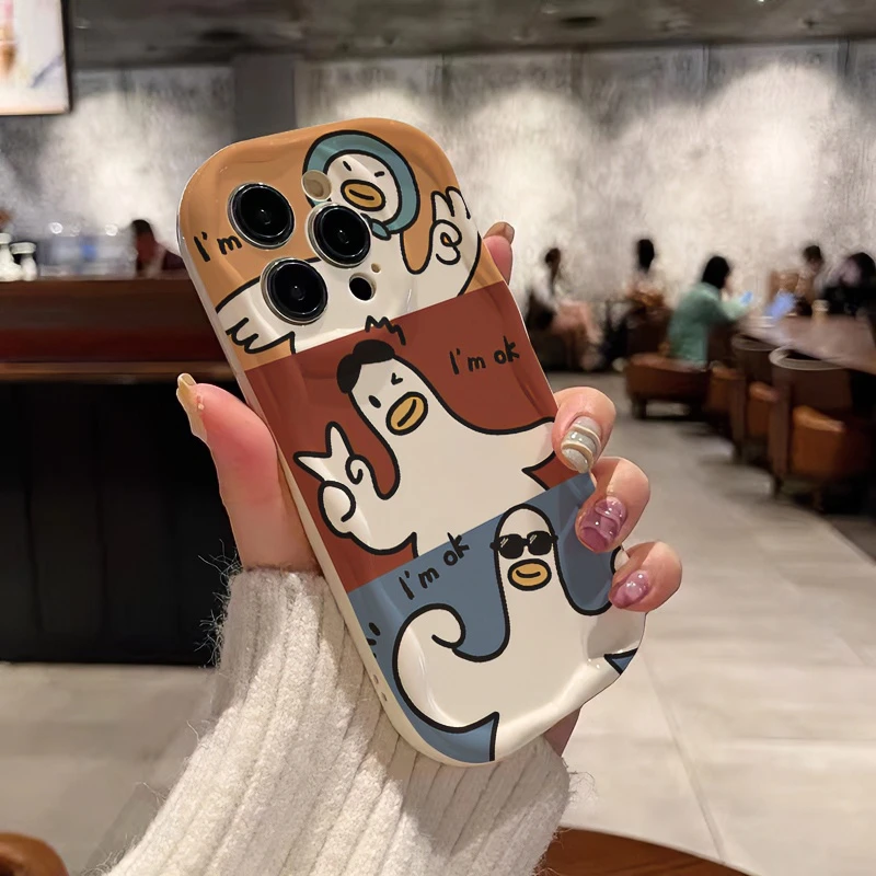 网红鸭鸭适用iPhone15promax/14手机壳13女12华为/vivo/小米/oppo