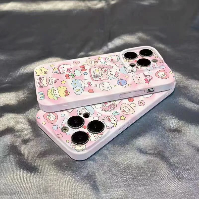 粉色KT猫适用iPhone15promax/14手机壳13女12华为/vivo/小米/oppo