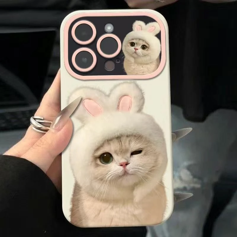 眨眼猫咪适用iPhone15promax/14手机壳13女12华为/vivo/小米/oppo