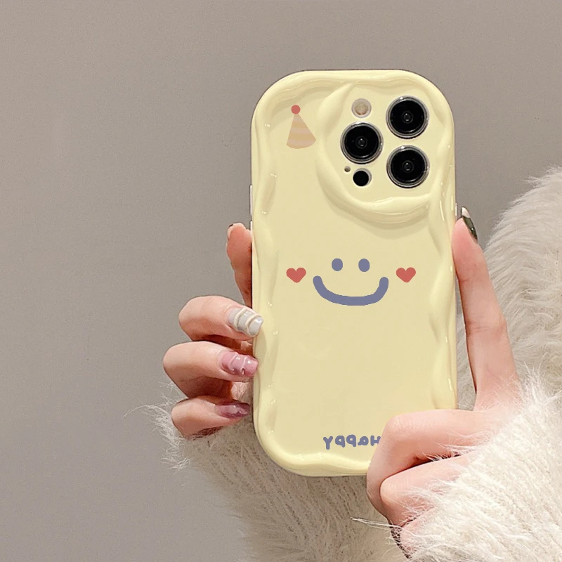 happy脸适用iPhone15promax/14手机壳13女12华为/vivo/小米/oppo