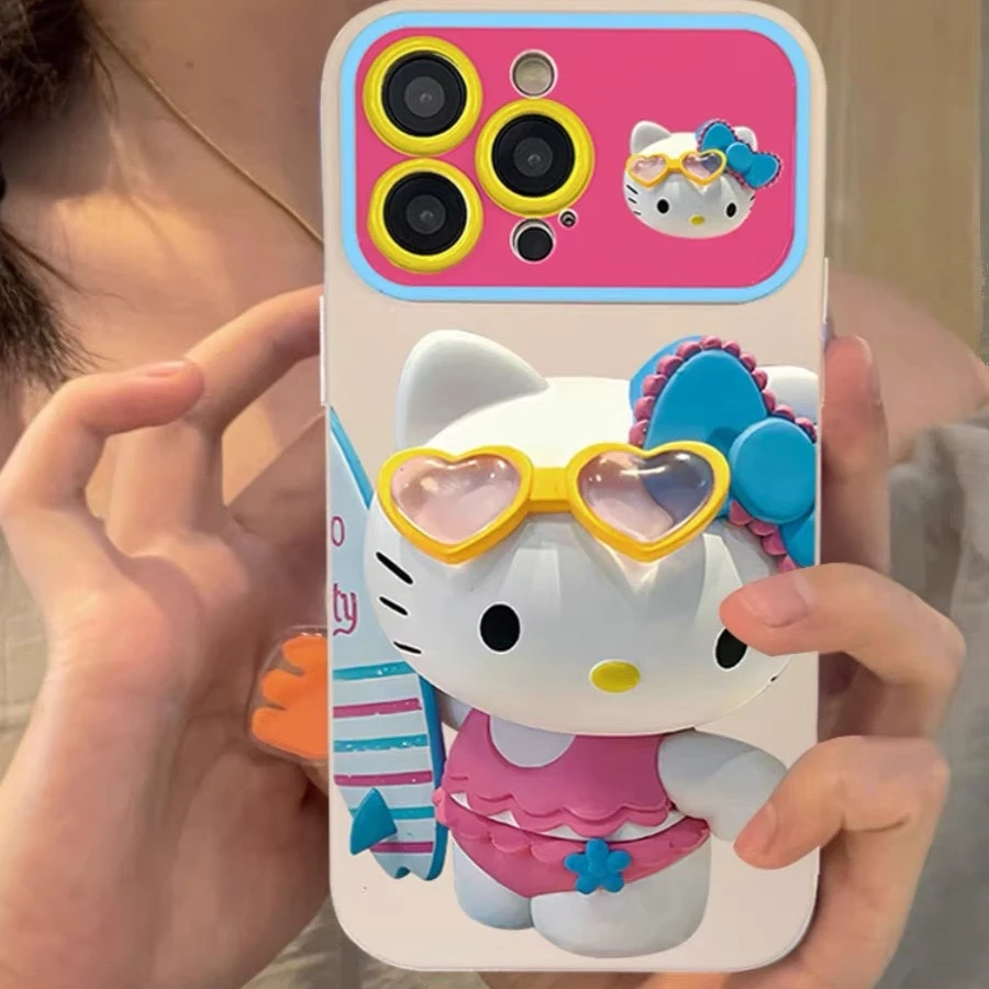 玩耍kt猫适用iPhone15promax/14手机壳13女12华为/vivo/小米/oppo