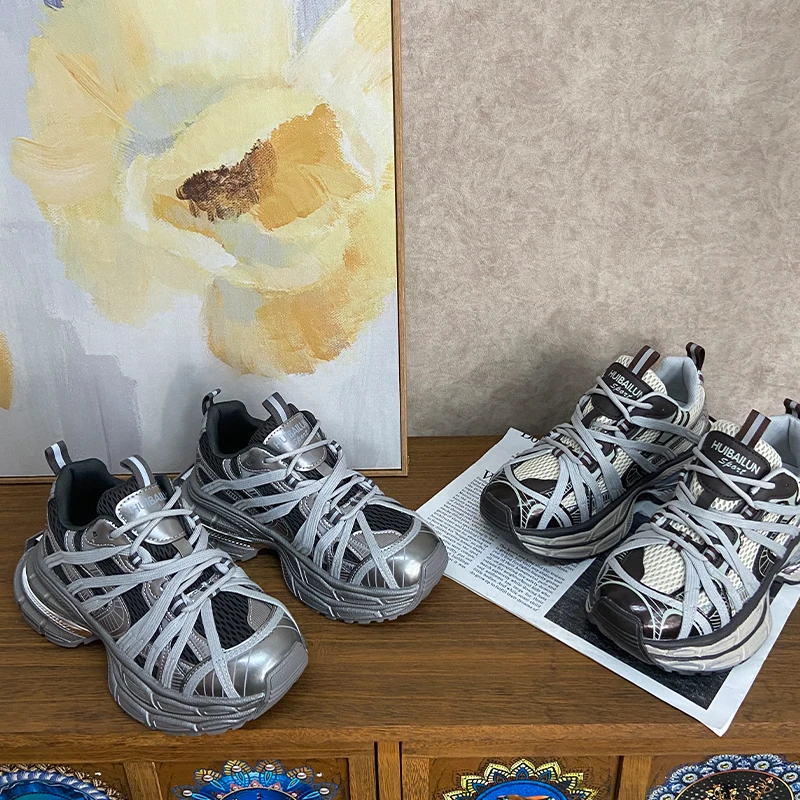 【唯品专属】1656-05捆绑老爹鞋女秋季厚底增高今年流行爆款女鞋