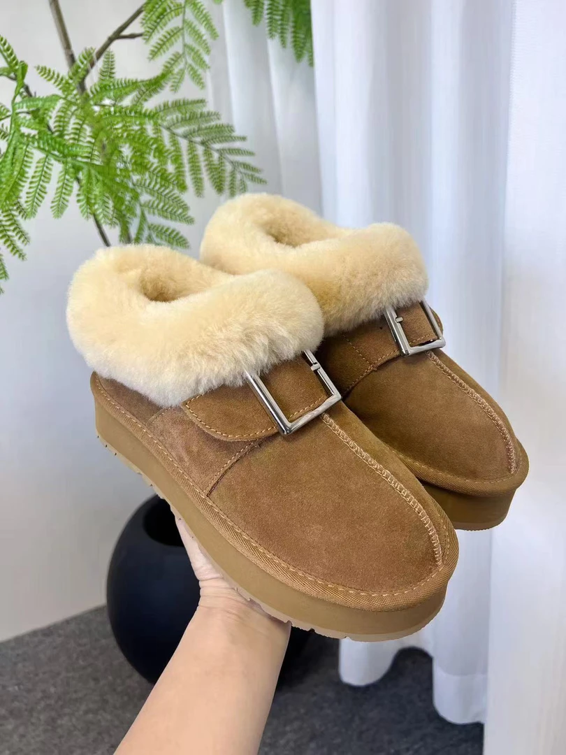 【唯品专属】1039-15厚底秋冬雪地靴松糕底小个子女鞋保暖舒适