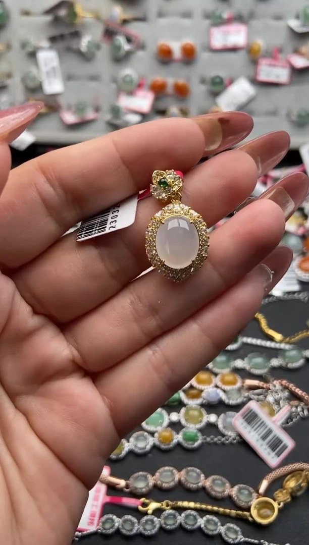 【闪购商品】翡翠戒指银S925镶嵌22222---5