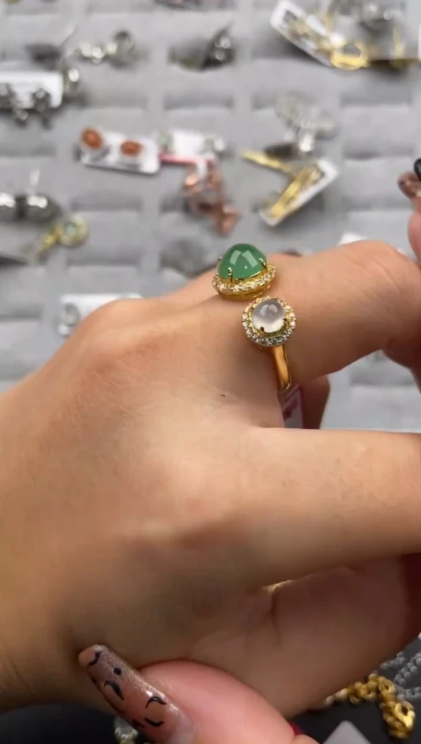 【闪购商品】翡翠戒指银S925镶嵌11111--4