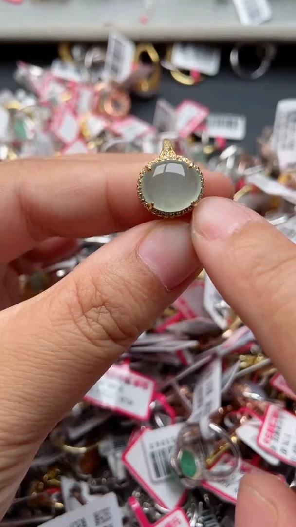 【闪购商品】翡翠戒指银S925镶嵌6666666    8