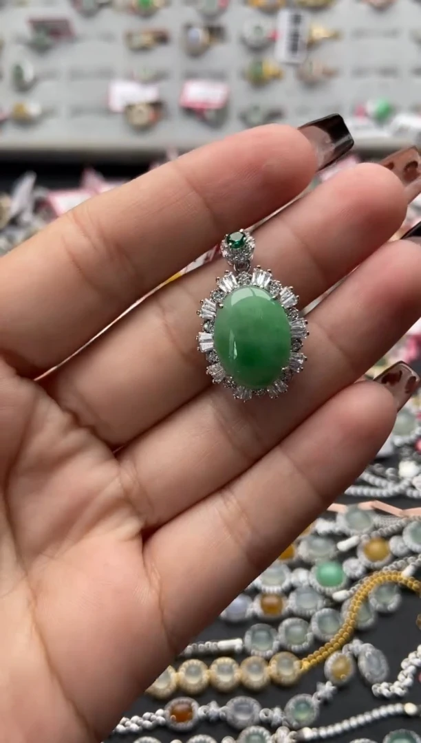 【闪购商品】翡翠戒指银S925镶嵌33333---2