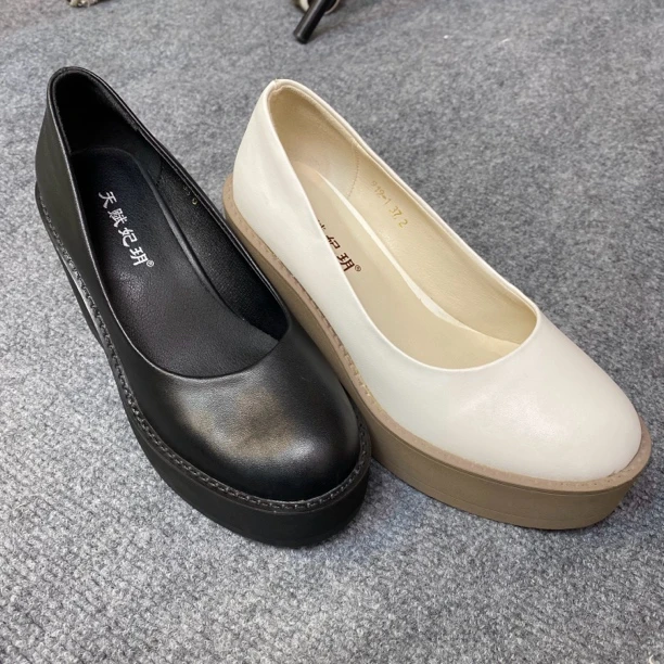 919-1 玛丽珍女鞋春夏新款高跟小皮鞋厚底洞洞包头