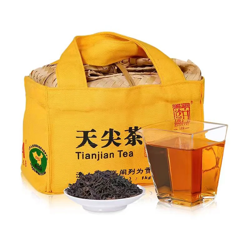 湖南安化黑茶白沙溪正品贡茶散茶叶松烟香一级 正宗篾篓天尖茶1kg