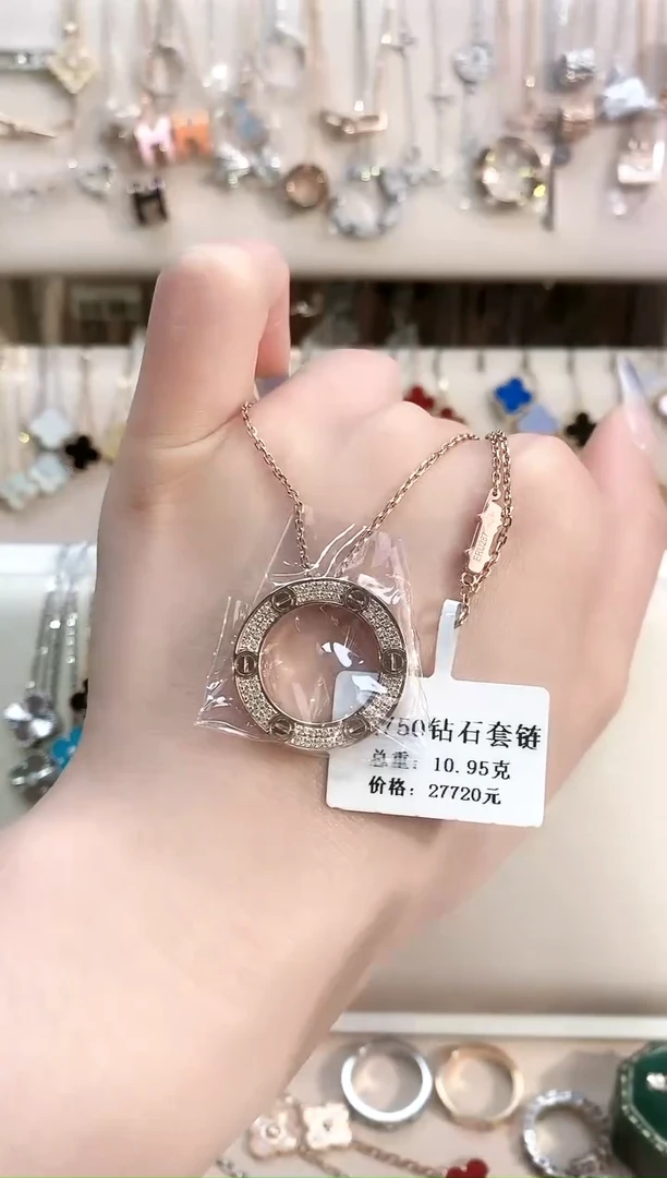 【闪购商品】钻石项链18K金镶嵌18K金镶嵌 K玫 多人