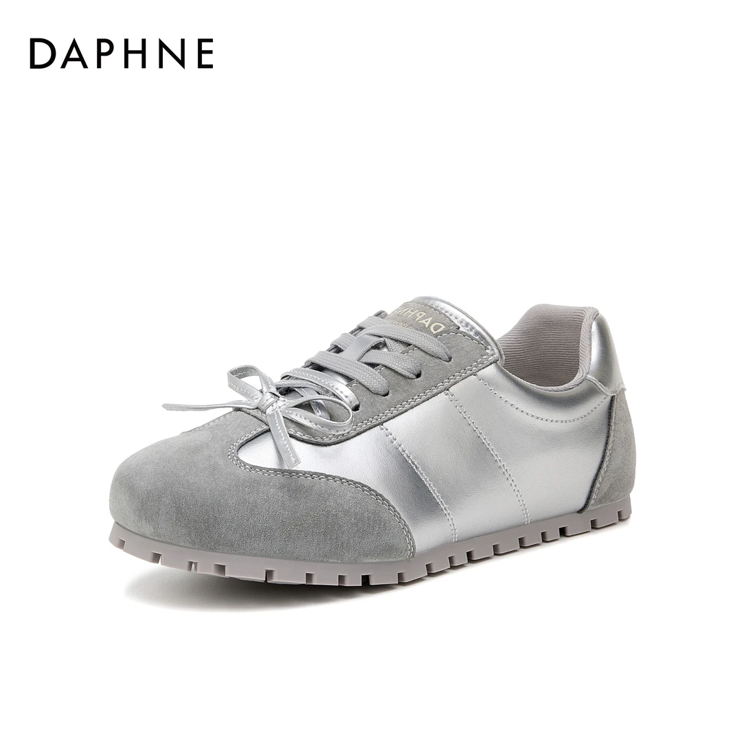 达芙妮女士百搭经典平底低帮简约系带圆头舒适时尚户外休闲运动鞋