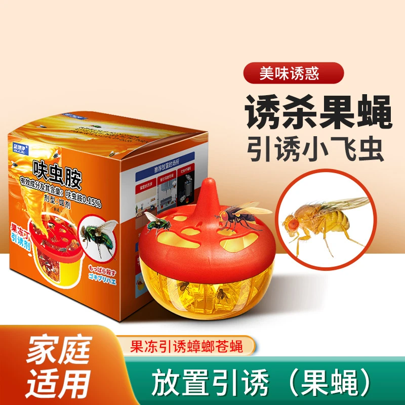 杀蝇饵剂果蝇诱捕器杀虫剂粘蝇小飞虫克星室内厨房捕捉苍蝇药神器