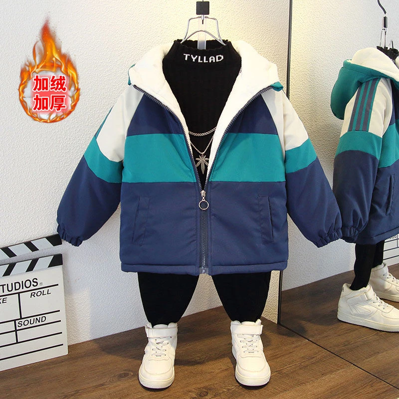 外套2023新款秋冬加绒加厚中大童棉袄女童网红棉服洋气派克服D81