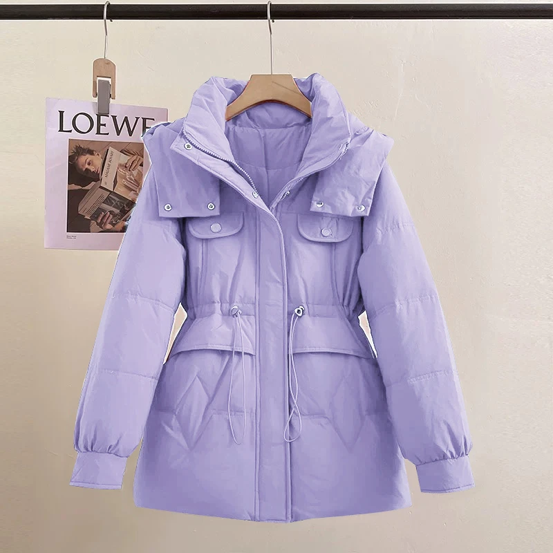 2024棉服女中长款新款收腰显瘦加厚保暖棉衣韩版百搭洋气冬装棉袄