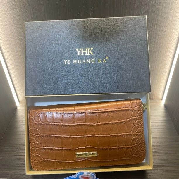 品牌钱包棕色鳄鱼纹