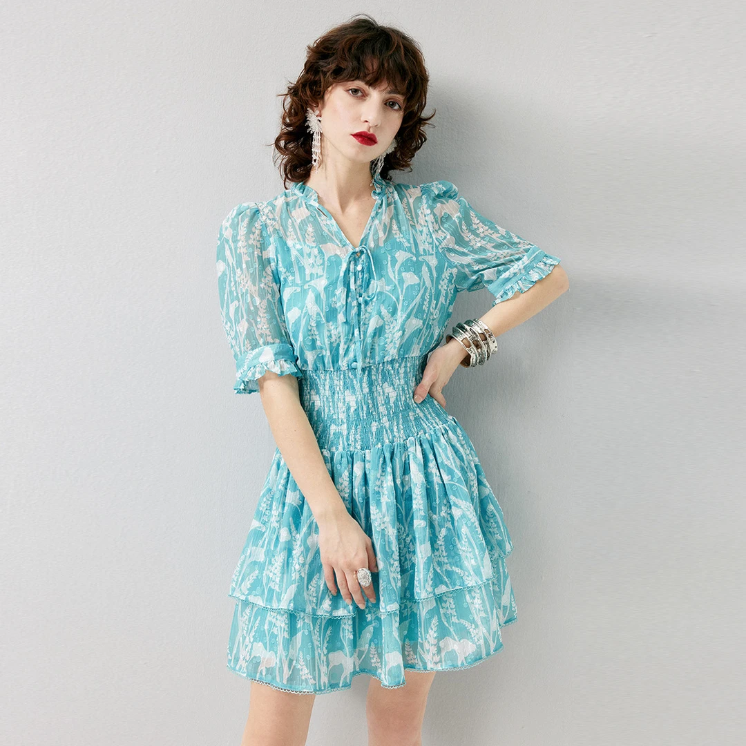 【媛媛女王专享】EVA OUXIU/伊华欧秀连衣裙E32AQ0101