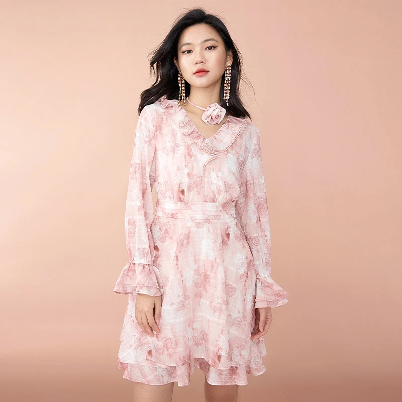 【诗语专属】EVA OUXIU/伊华欧秀连衣裙43KAQ5132