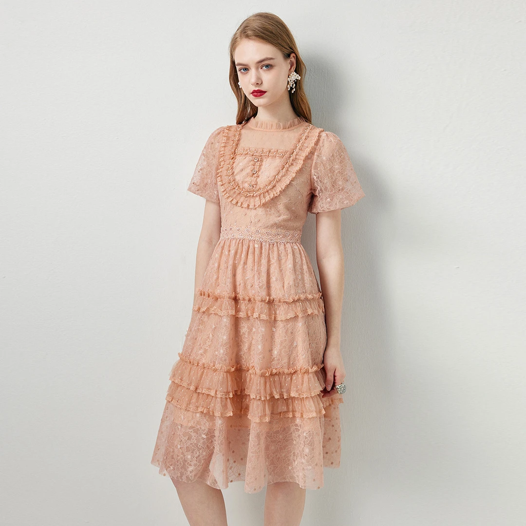 EVA OUXIU/伊华欧秀蛋糕连衣裙42WAQ4586