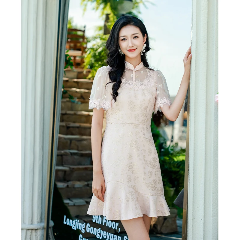 【媛媛女王专享】EVA OUXIU/伊华欧秀连衣裙42WAQ4860