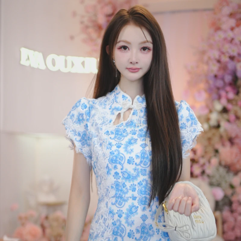 【老板娘夏天】EVA OUXIU/伊华欧秀青花瓷连衣裙51WAQ4889