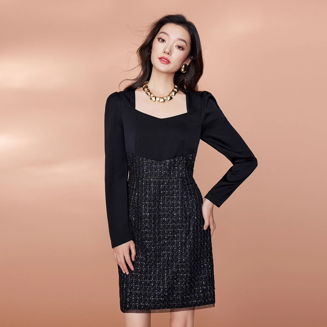 【唐长老】EVA OUXIU/伊华欧秀小香风连衣裙E35AQ1054