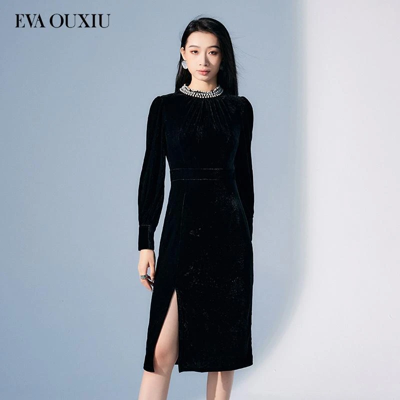 【媛媛女王专享】EVA OUXIU/伊华欧秀连衣裙35WAQ3907