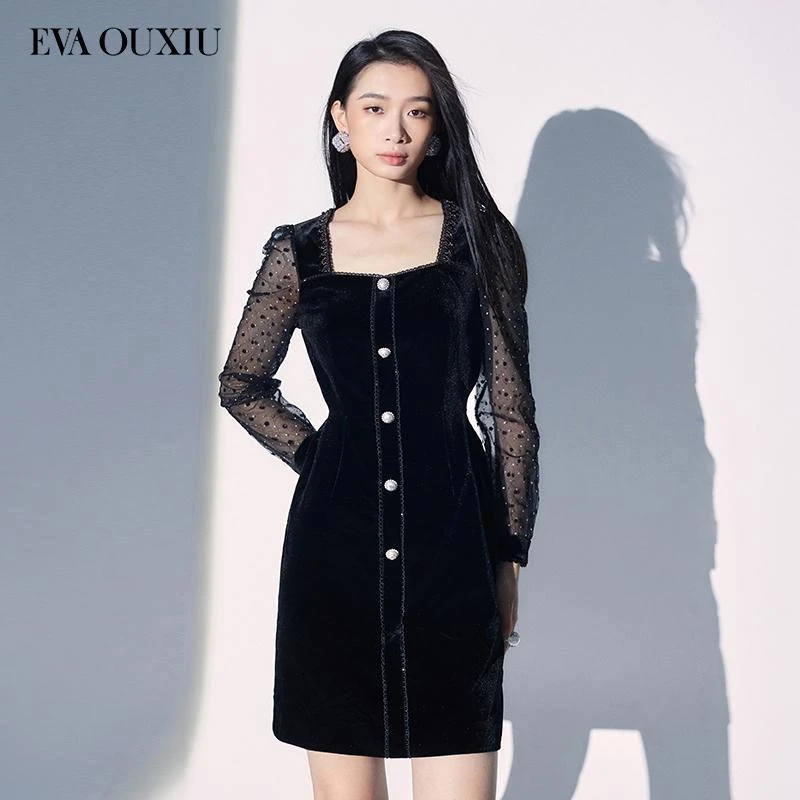 【程钱钱】EVA OUXIU/伊华欧秀连衣裙35KAQ3953