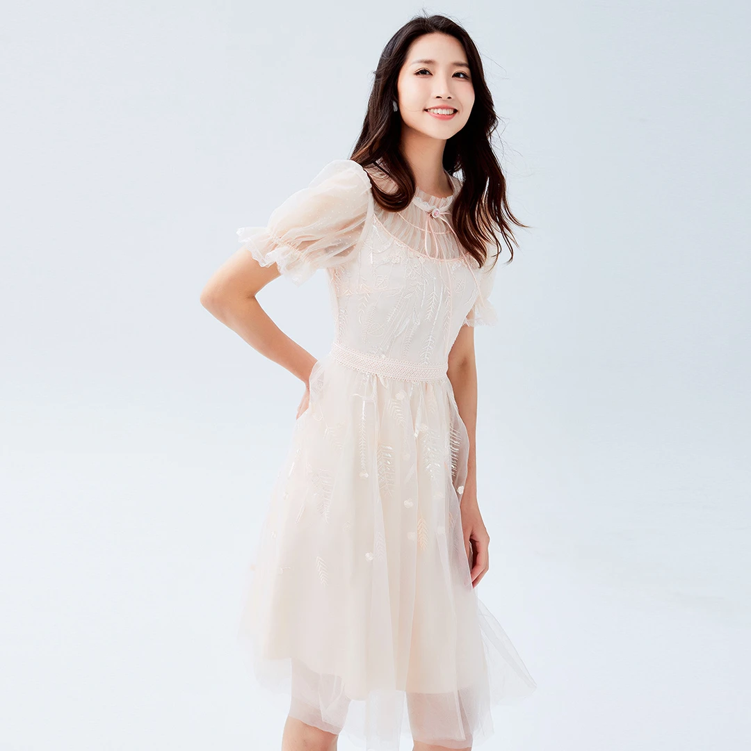 【粉丝专享】EVA OUXIU/伊华欧秀浪漫连衣裙32WAQ3265