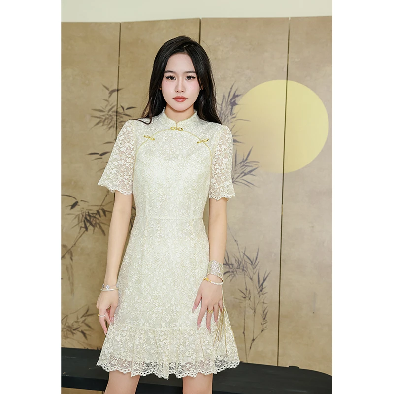 【诗语专属】EVA OUXIU/伊华欧秀新中式连衣裙42KAQ4496