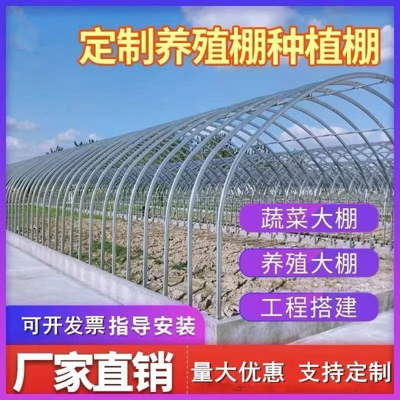 养殖大棚钢管骨架全套配件养鸡鸡舍养羊厂养牛菌菇隔热专用黑白膜