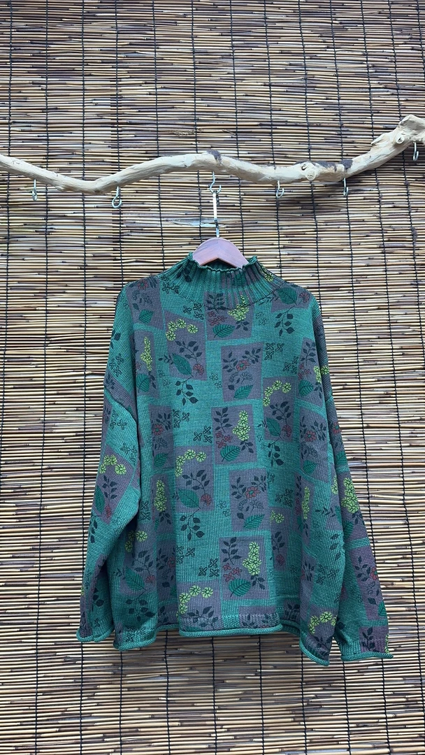 HY     方块炒色印花毛衣