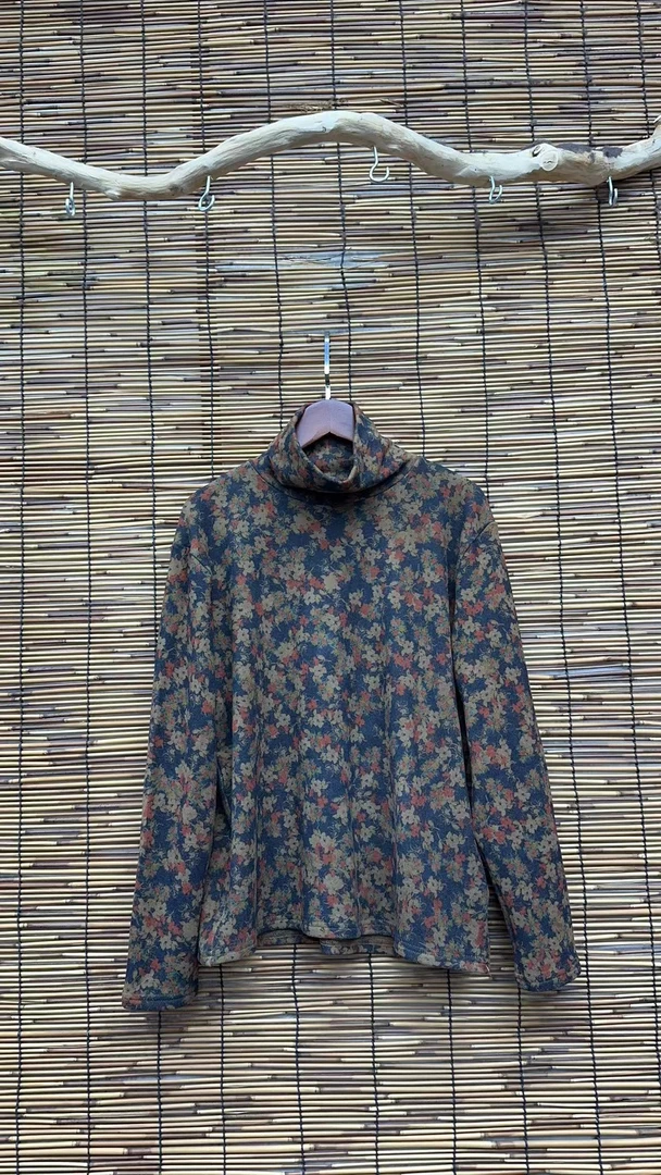 HY    3913高领小碎花T恤