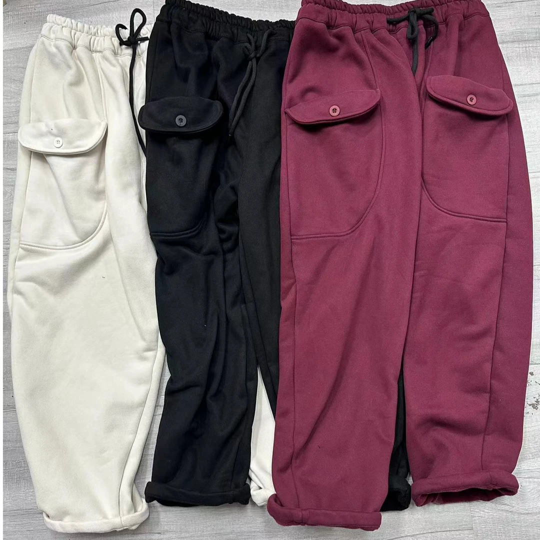 HY    7163两个翻边纽扣口袋卫裤