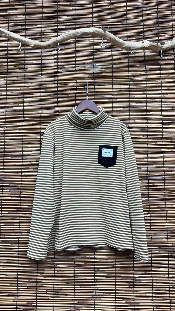 HY    0913-1条纹口袋贴标T恤