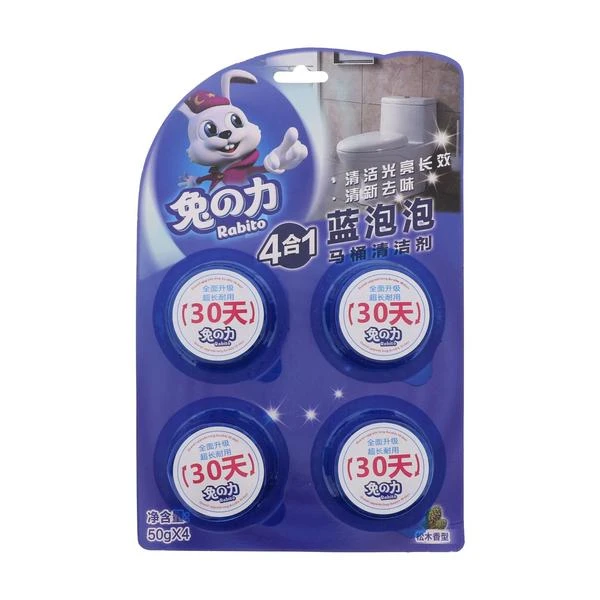 兔の力4合1蓝泡泡马桶清洁剂蓝色松木香型200g