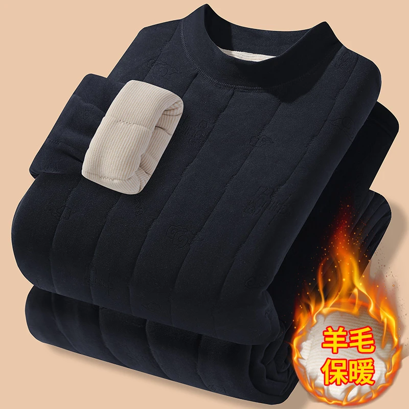 校服神器学生男士三层夹棉加绒加厚保暖内衣套装冬季内搭棉衣棉裤