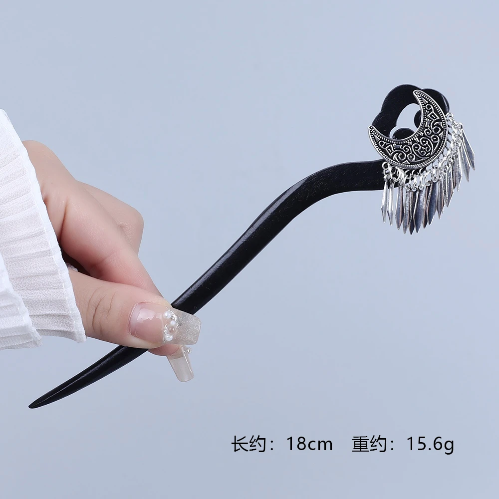 【工厂店】古风手工木制月牙简约盘发簪子日常国风发饰