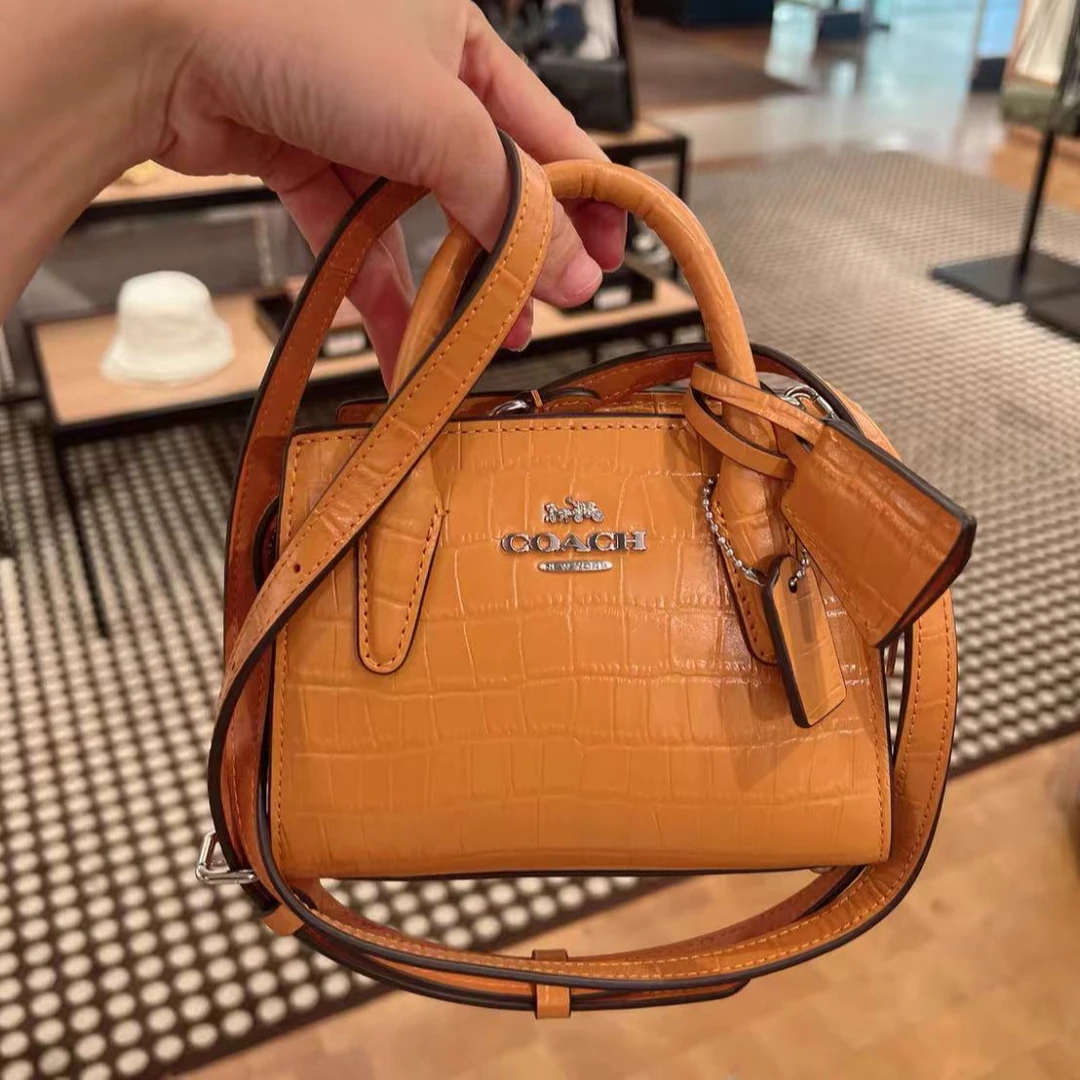全新未使用 COACH/蔻驰 新款mini百搭拼色手提斜挎戴妃包